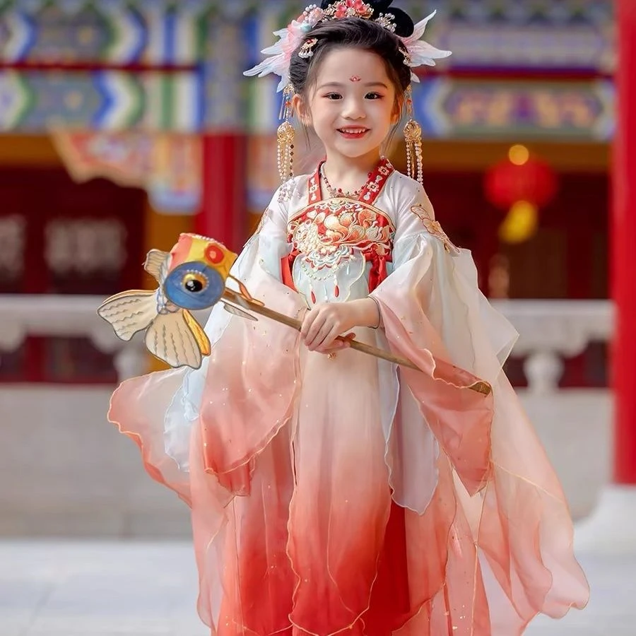 汉服女童春季2025新款儿童古风高端超仙国风女孩汉服襦裙女童汉服