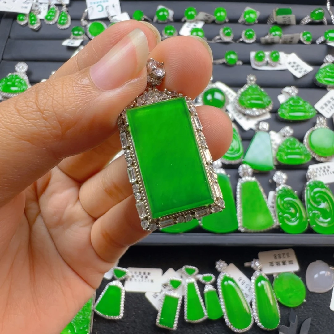 翡翠银S925镶嵌颈饰