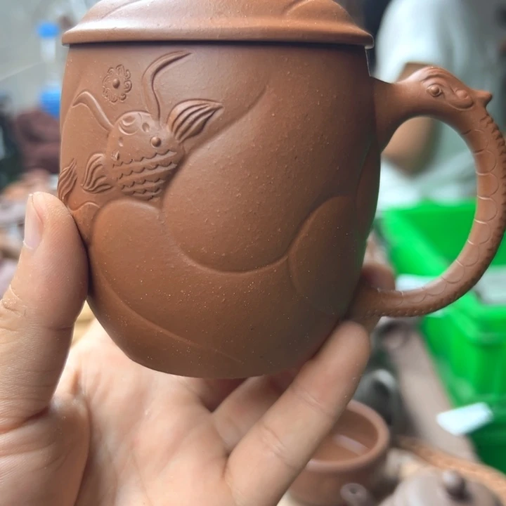 紫砂茶壶朱泥盖杯330左右瑕疵