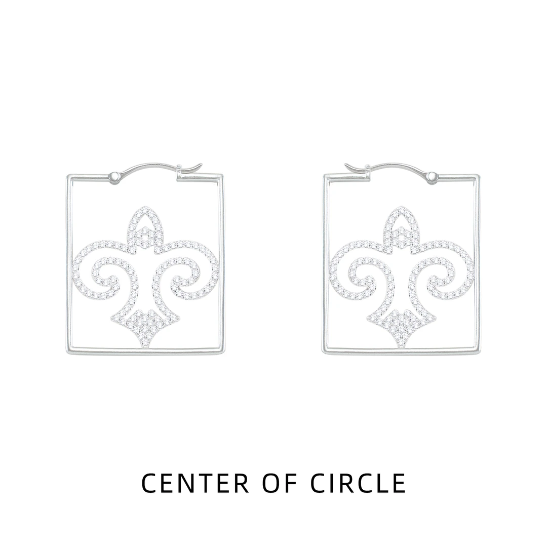 铜合金耳饰 COC圆心-铜合金耳饰-镂空鸢尾花耳钉