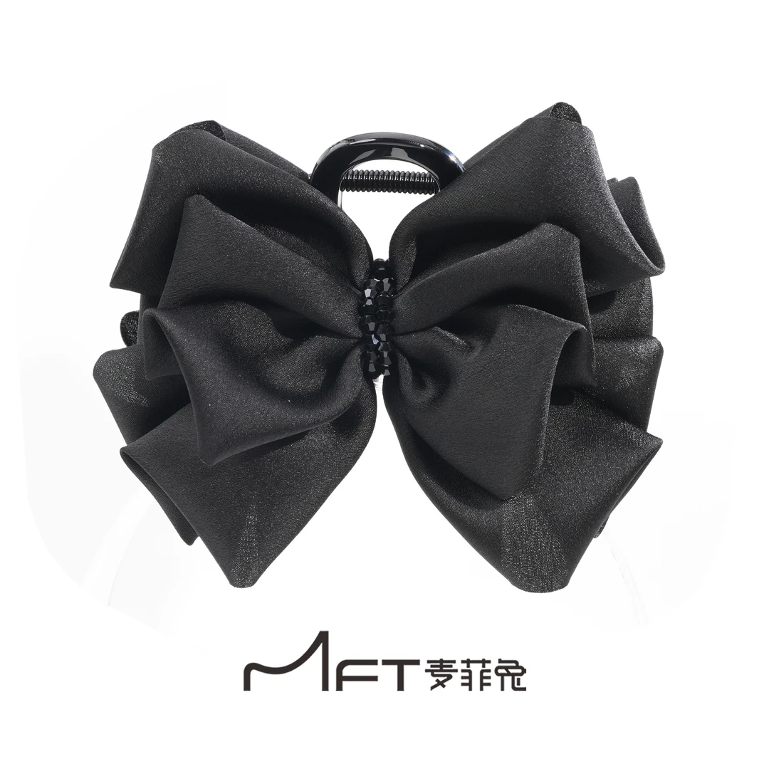 尽夏抓夹蓬松层次感显发量8cm鲨鱼夹盘发优雅气质黑色头饰发饰