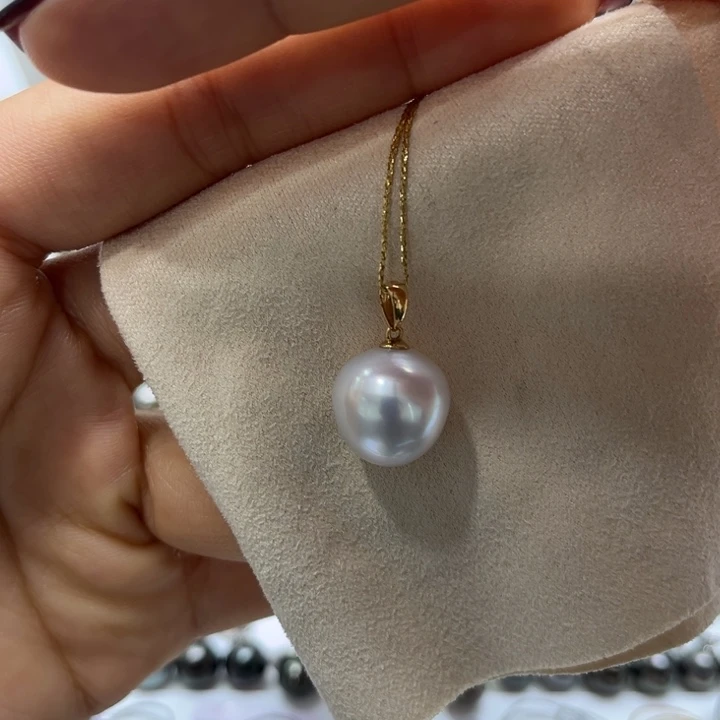 海水珍珠吊坠(不含链)18K金镶嵌可打6折