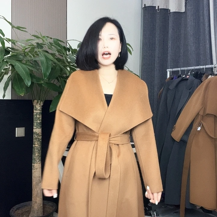 双面呢大衣M码长款