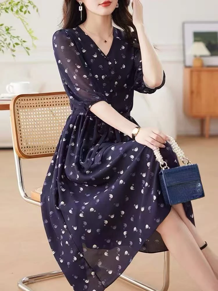 001-199编号[美尚] 时尚洋气减龄2025新款连裙长裙显瘦女装连衣裙