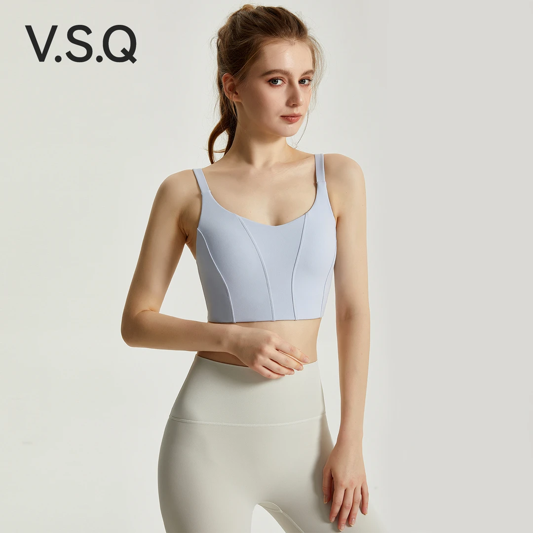 VSQ套头式运动内衣女高强度运动文胸美背瑜伽背心跑步健身内衣