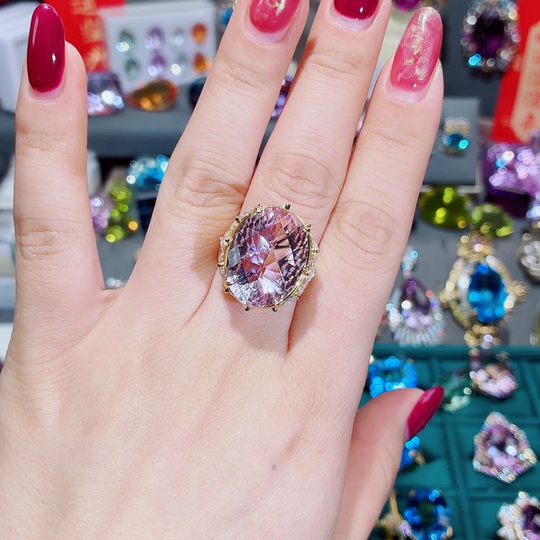 戒指银S925镶嵌水晶戒指