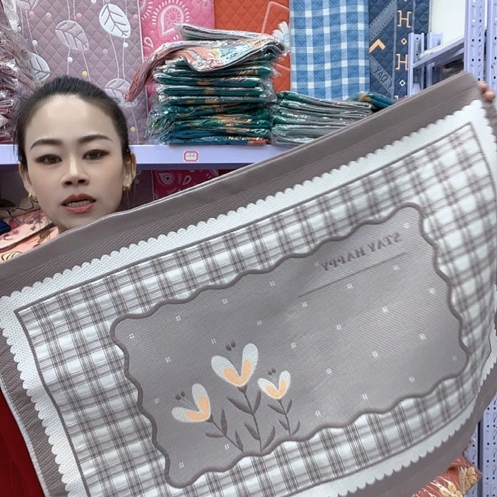 棉咖色三朵花纯棉