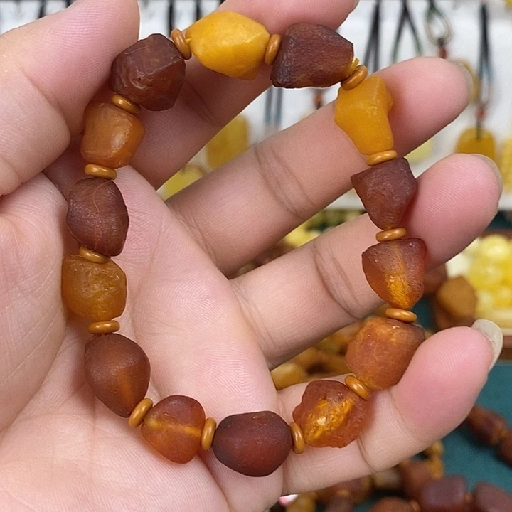 未镶嵌蜜蜡裸石手串2