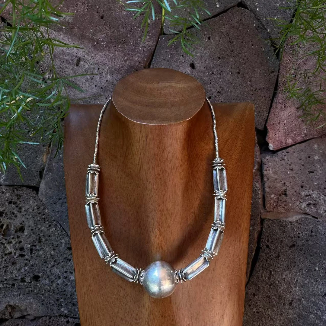 坠链均925银 【泰云匠】泰国手工925银球设计款114.1克项链