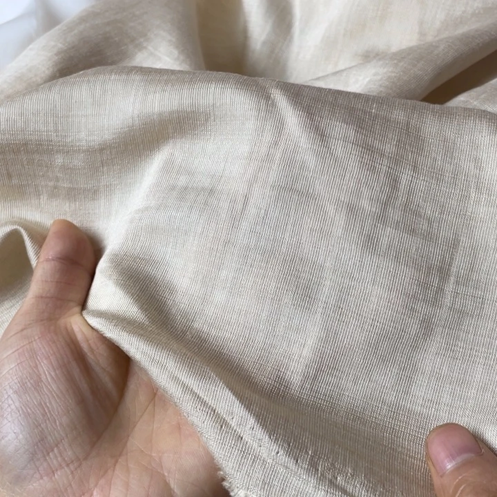 天丝（莱赛尔纤维）杏色棉麻1米