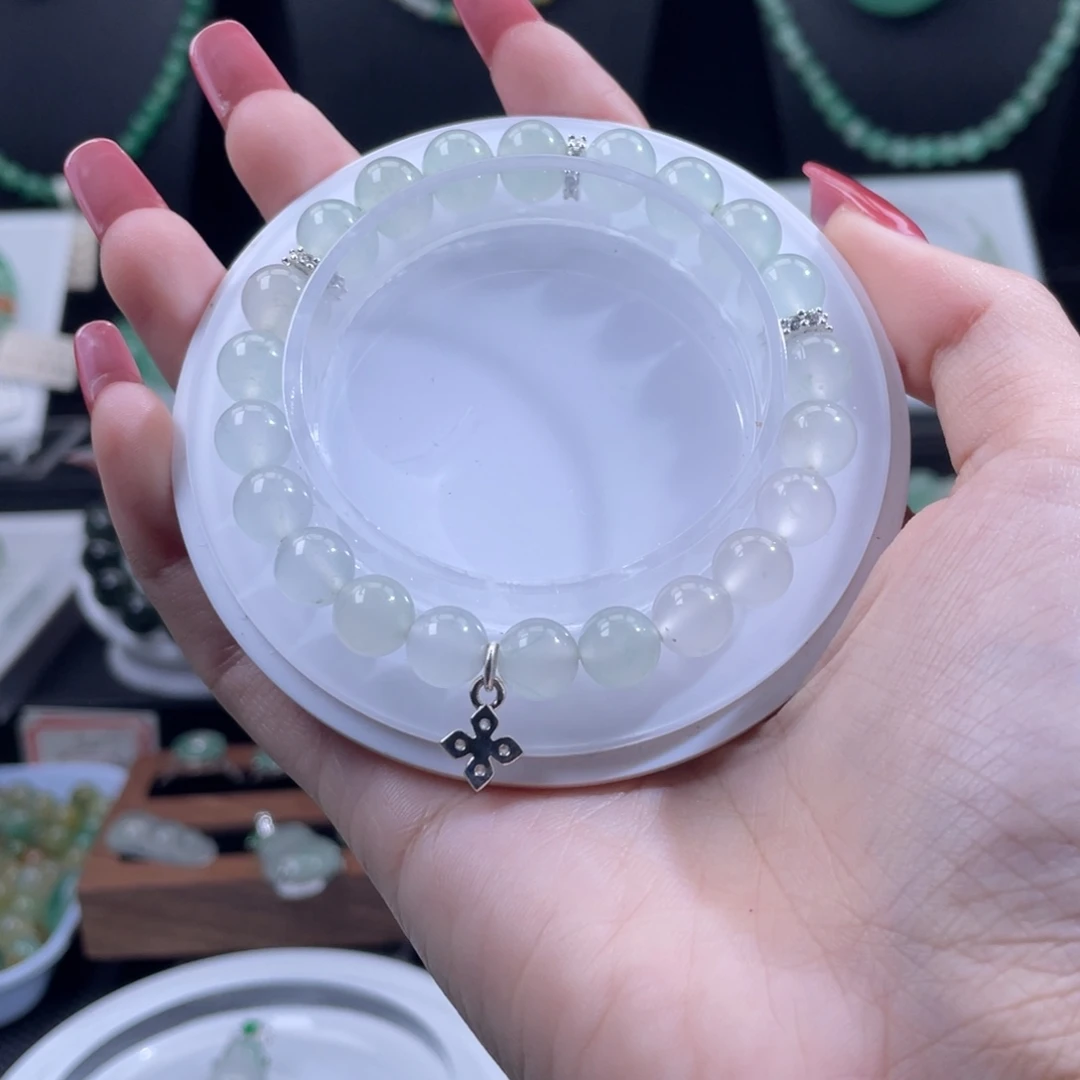 石英质玉（非洲翠）合金手串