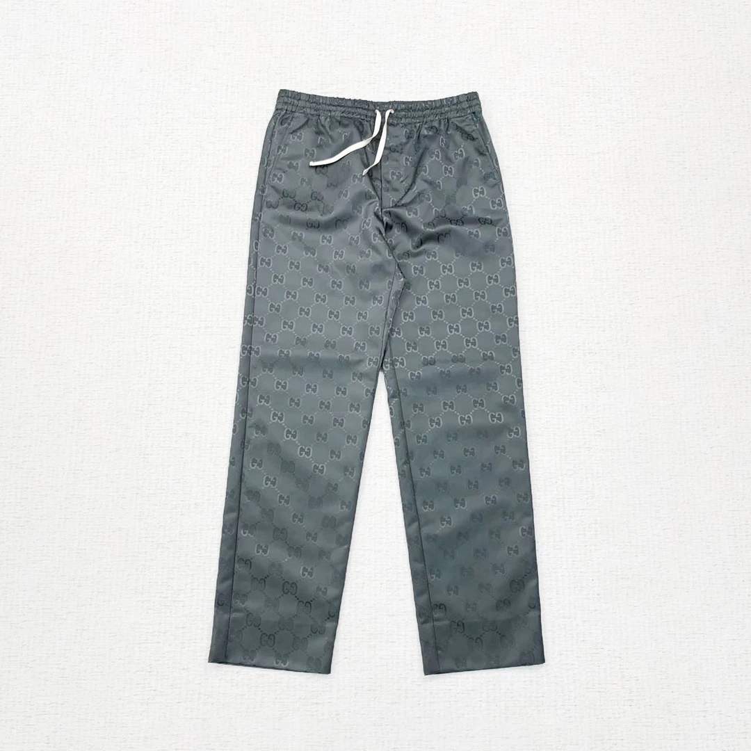 全新未使用 GUCCI/古驰 双G图案抽绳尼龙长裤44码编码xb3609