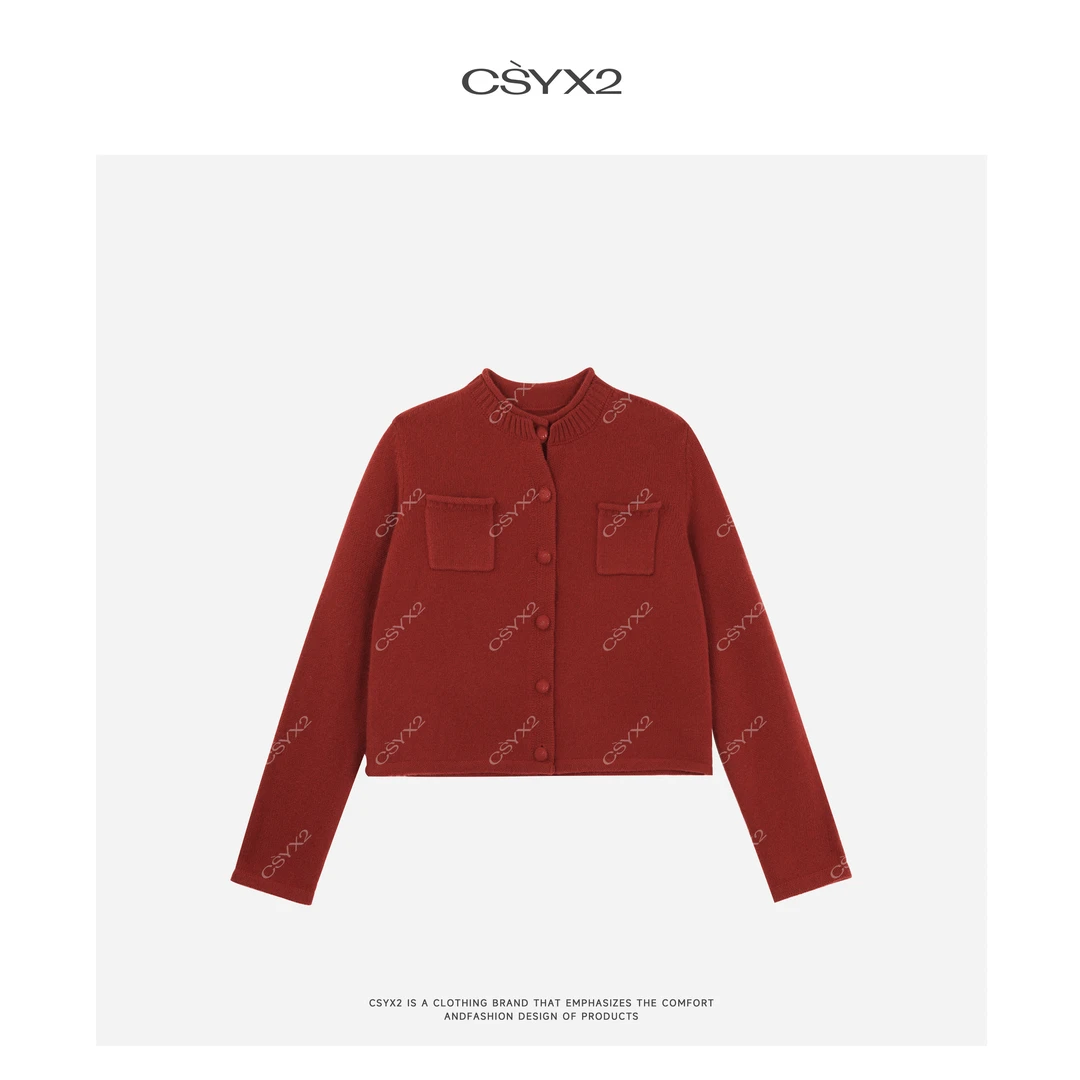 CsyX2-2025S/S早秋新款 圆领单排扣百搭双口袋外套S11195