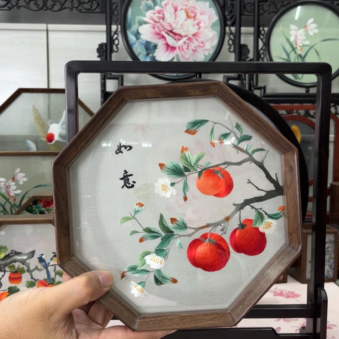 彦***竹刺绣苏绣双面绣摆件