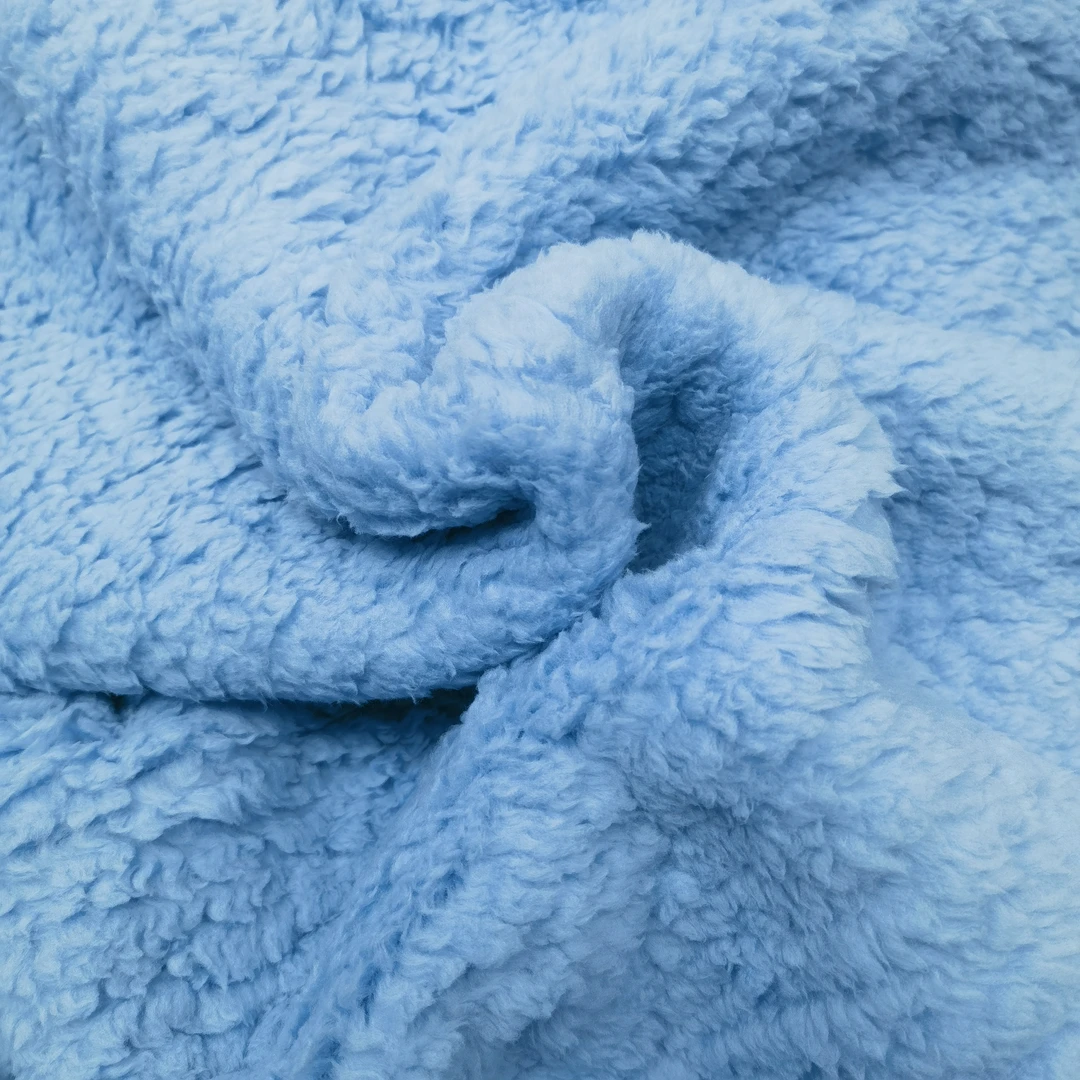 200CM*180CM 天空蓝羊羔绒双面毛毯加绒加厚盖毯