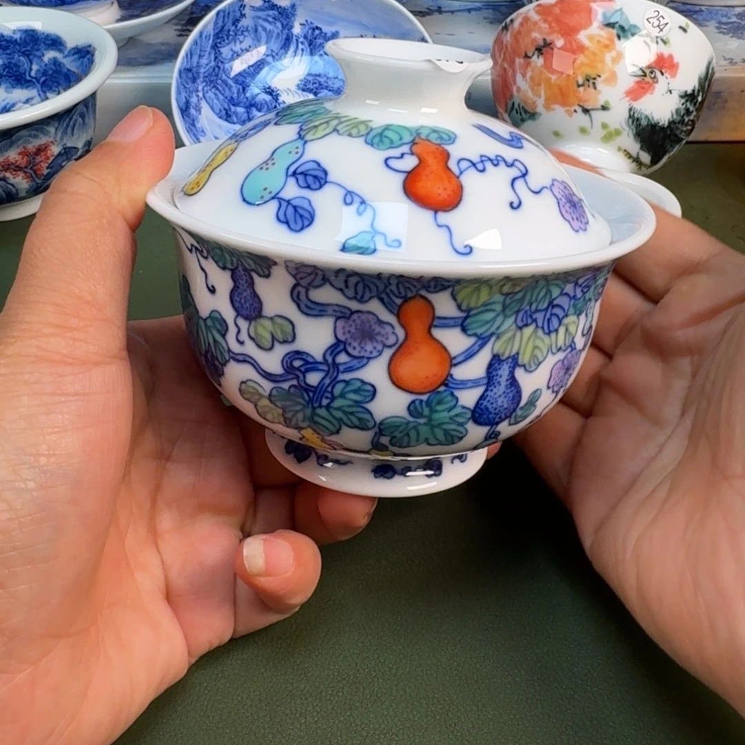 陶瓷景德镇纯手绘茶具圆圆242