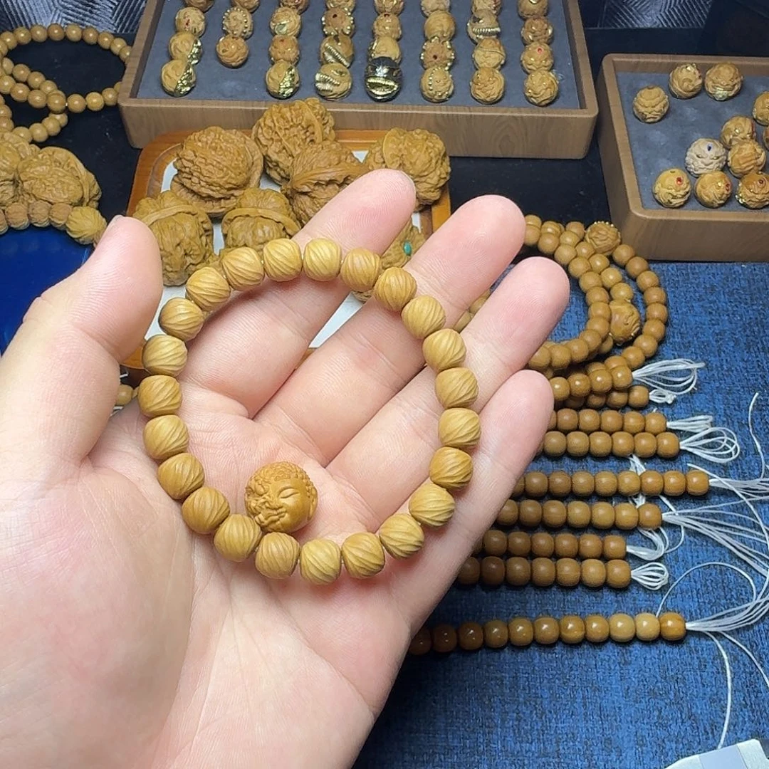 猴头核桃吊坠手工云锦一套