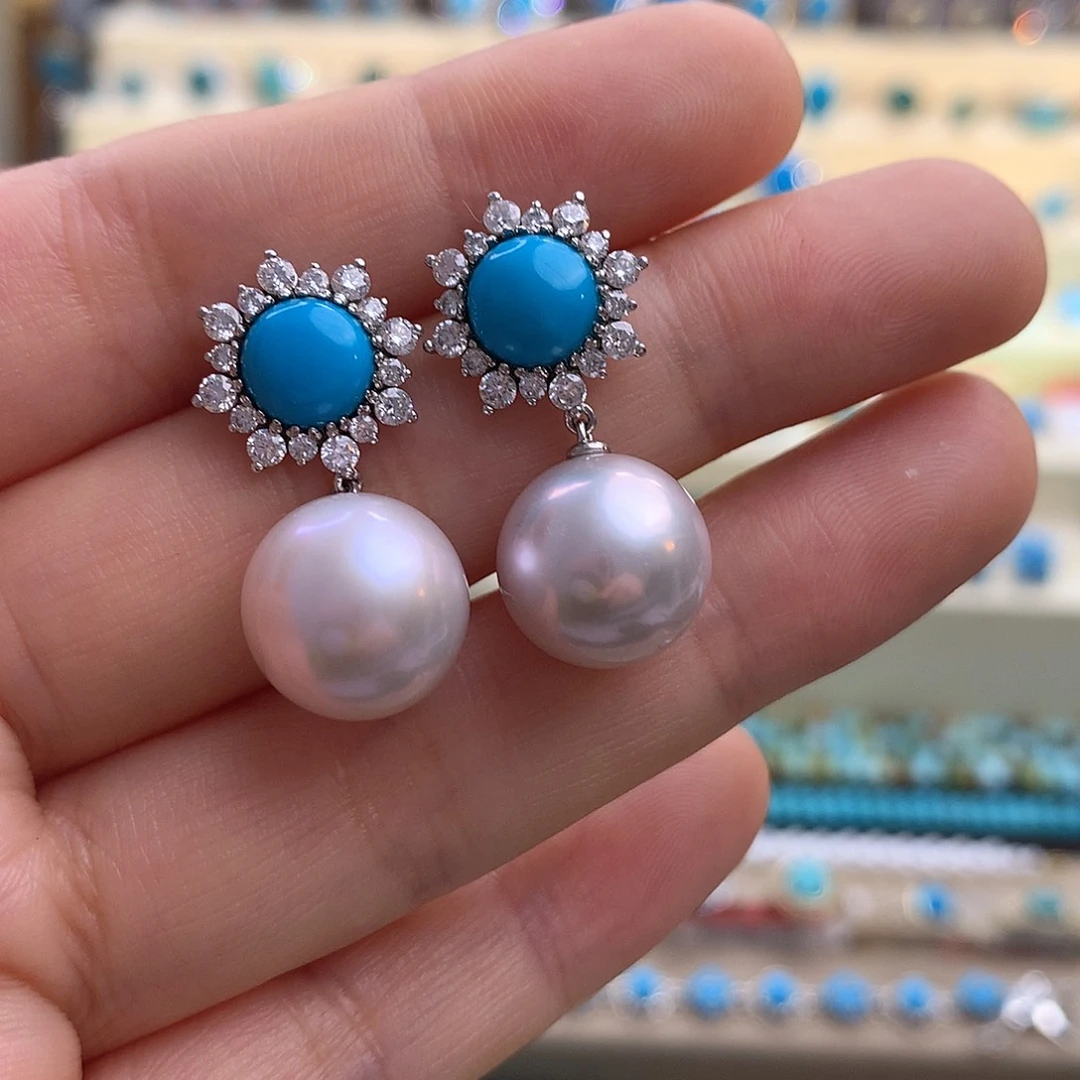 未镶嵌绿松石耳钉