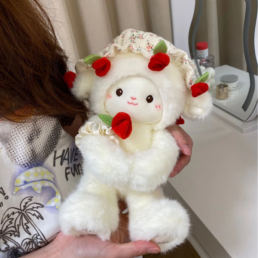 玫瑰花小羊可爱女生抱抱毛绒玩偶小羊娃娃公仔可爱生日礼物送女生