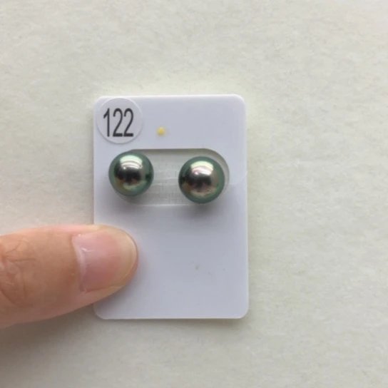 山***）海水珍珠戒指银S925镶嵌裸珠一对