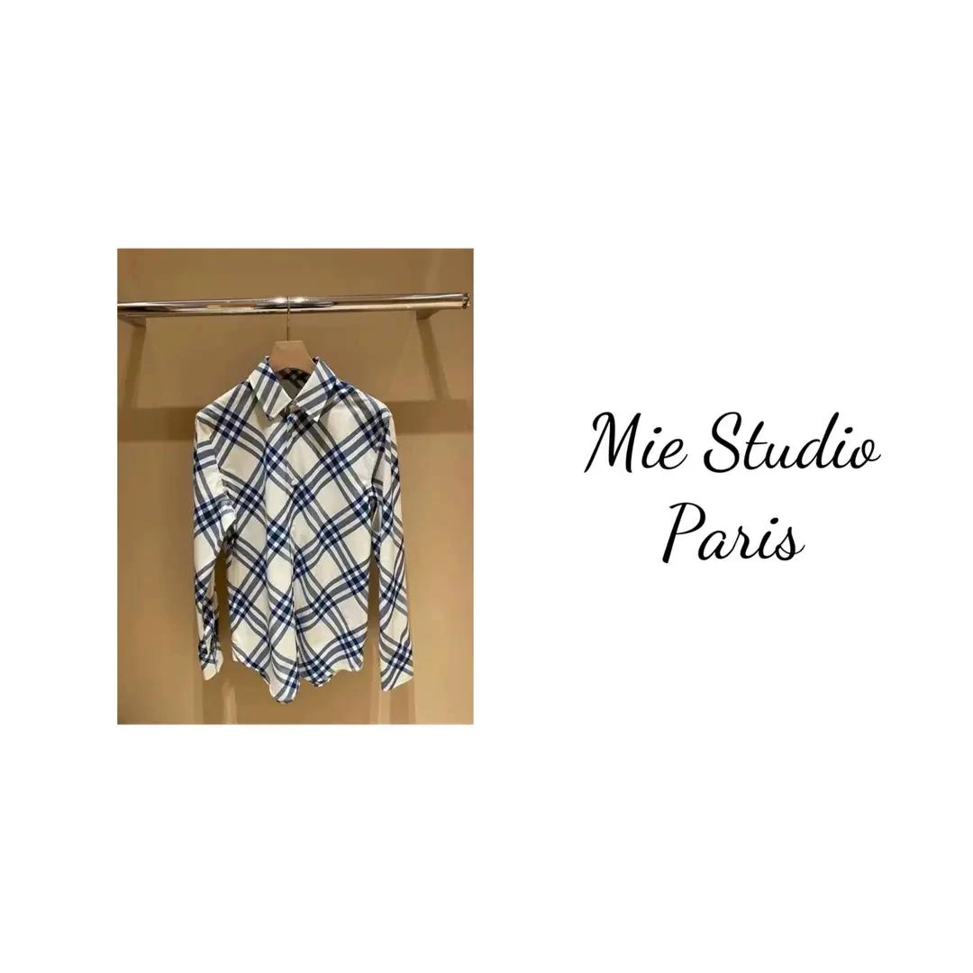 南油高端2025格纹休闲长袖衬衫男女同款