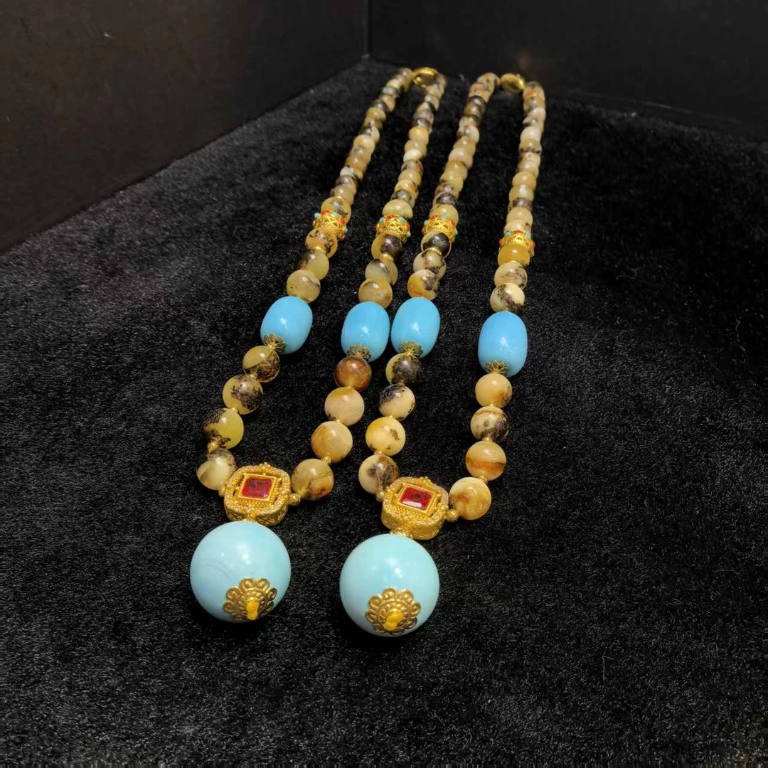 江德洋珠宝M2854神农百草珀琥珀项链-多样性发货只发一件