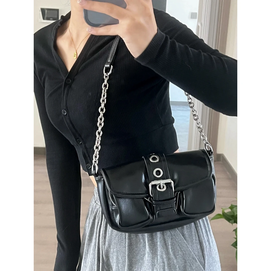 腋下包迷你复古包包2023春夏新款潮法式斜挎小包包带盖拉链休闲包