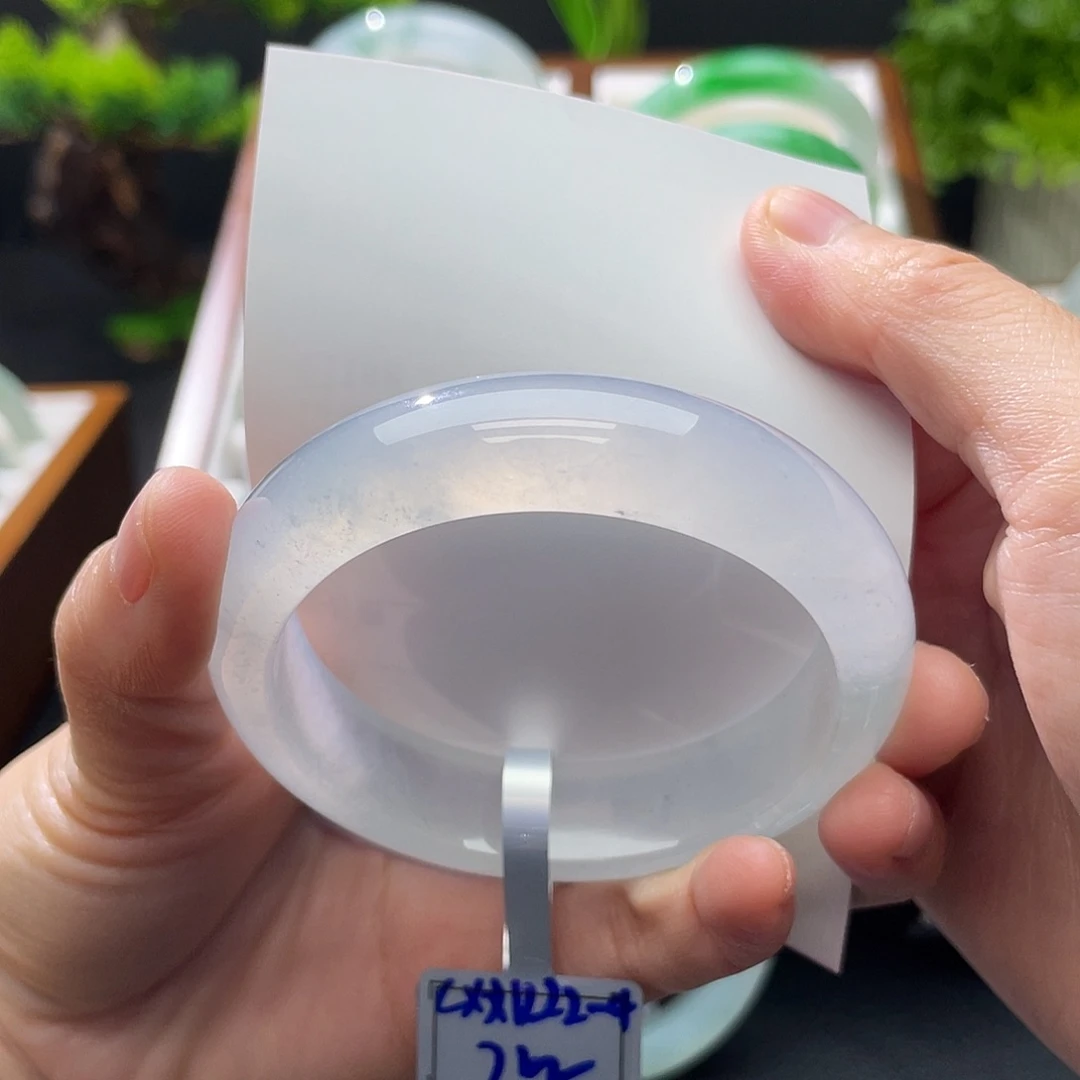 翡翠未镶嵌手镯54白冰