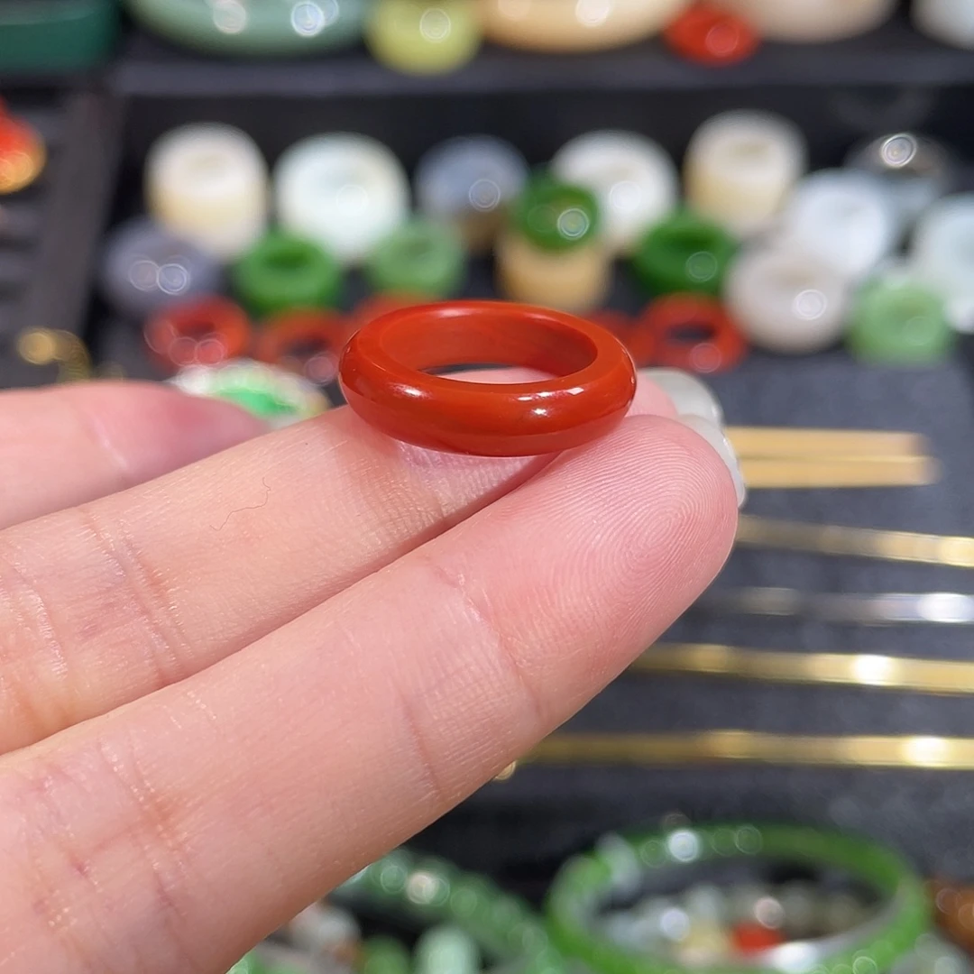 南红玛瑙未镶嵌戒指内径13.3 戒指/项链多用款