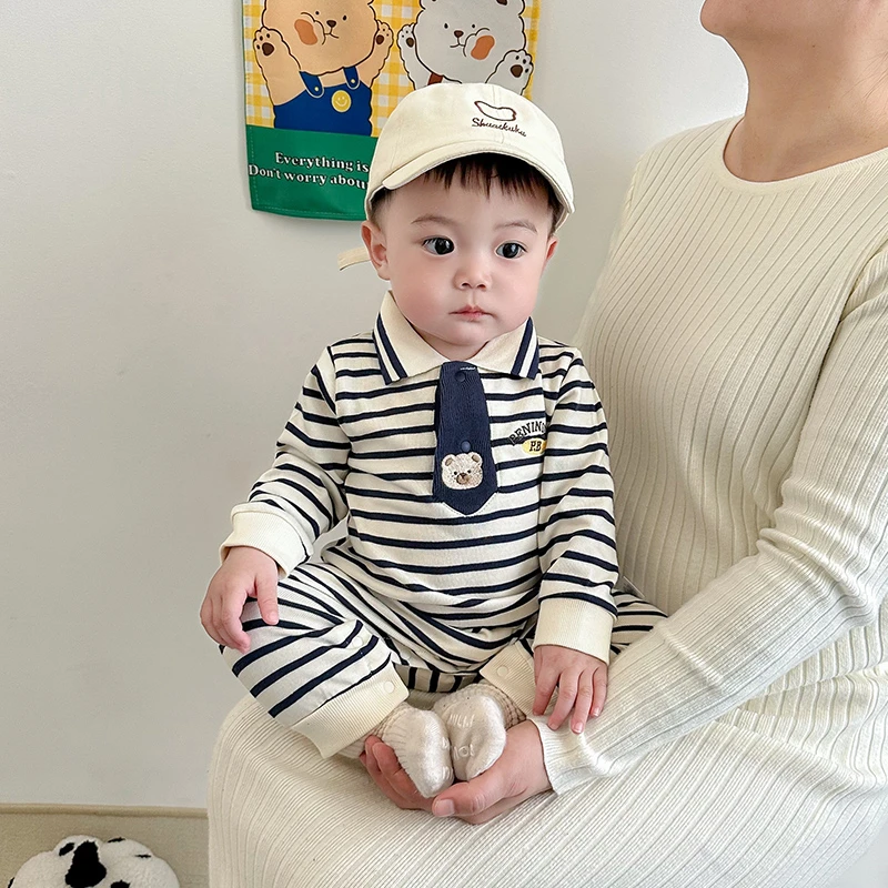 本印苏拉婴儿连体衣春季婴儿衣服学院风婴儿春装宝宝外出服BC3137