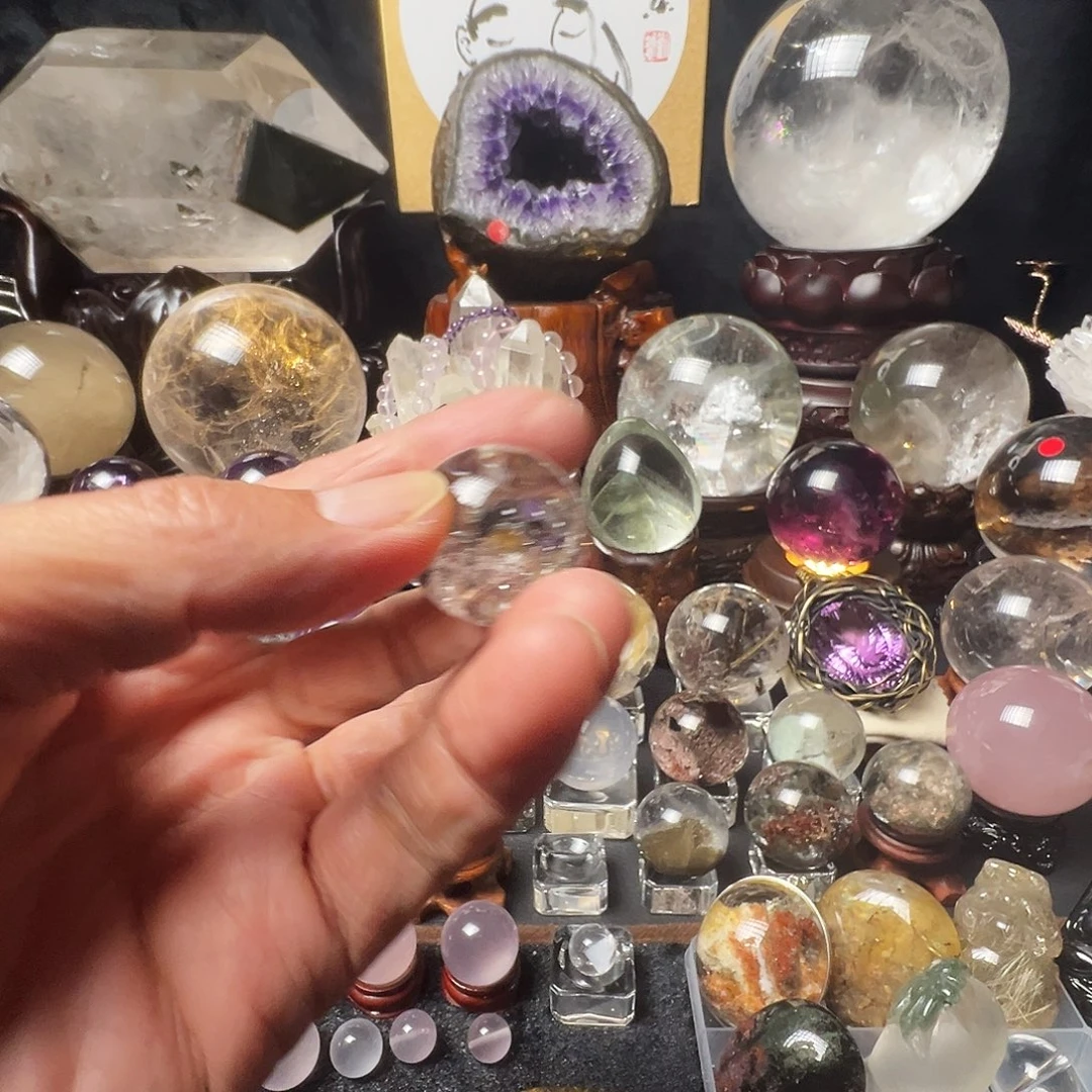 水晶珠宝半成品未镶嵌双水胆流沙路