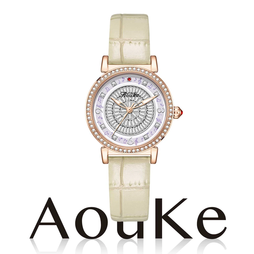 AOUKE/奥刻轻奢浪漫musical note音符系列时尚女生机械腕表kk8822