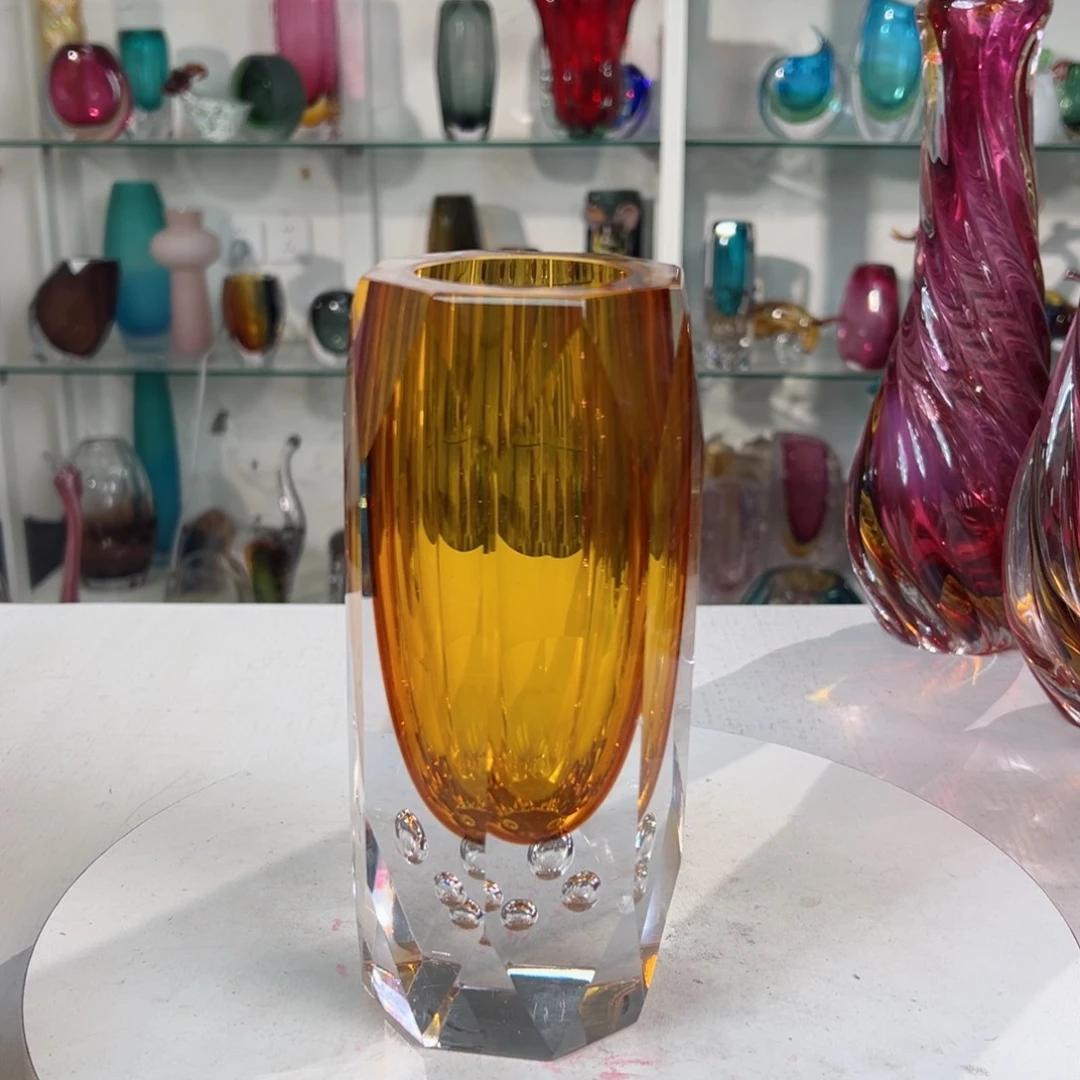 幻彩琉璃花器纯手工制作高度 21