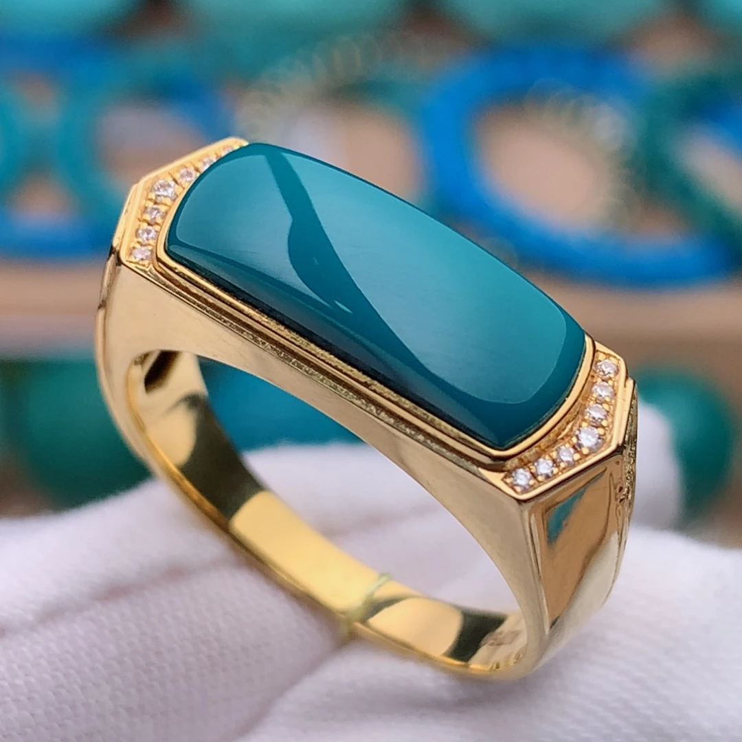 18K金镶嵌绿松石珠宝奇石