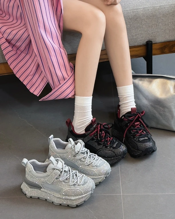 乌市发货水钻透气运动鞋08186新款舒服百搭时尚透气