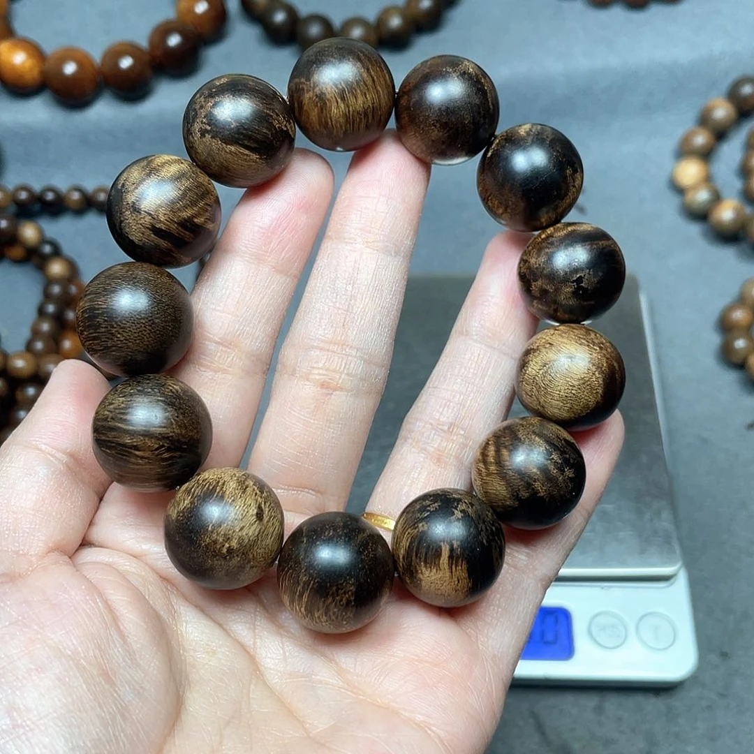 沉香手串白棋瘤疤1.8