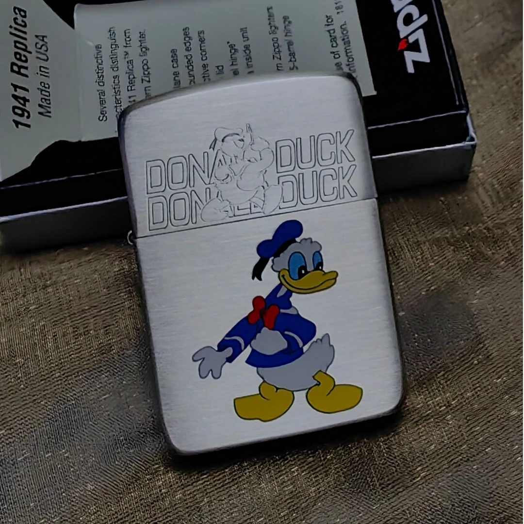 ZIPPO 打火机正品 1941熏银彩绘唐老鸭  0238
