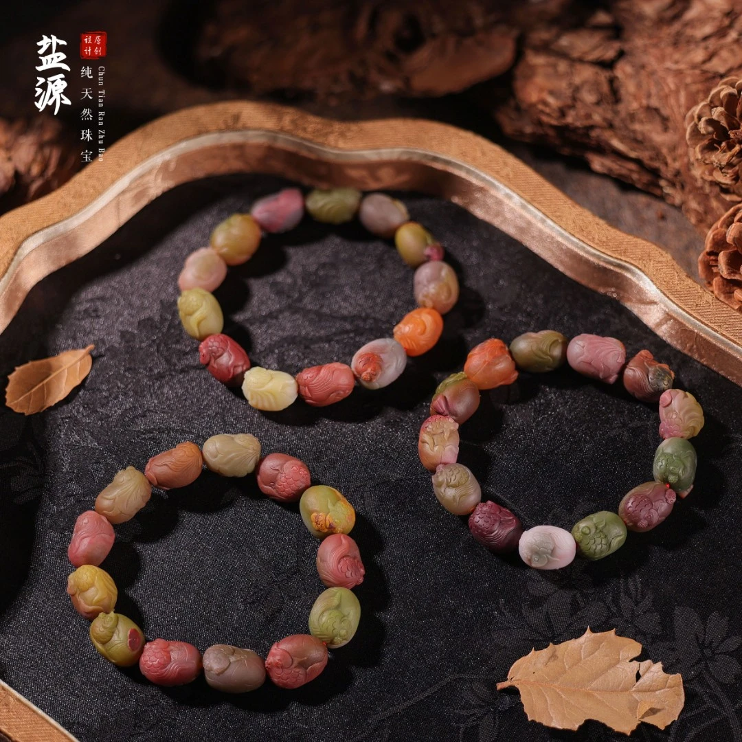 【桃总推荐】老矿盐源雕刻龙鱼手串多样性（发一件）@@JH50612002