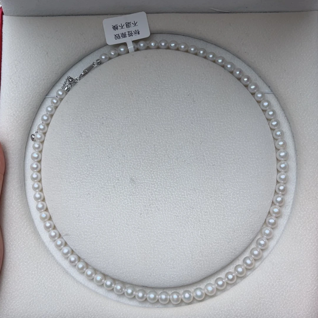 淡水珍珠银S925镶嵌颈饰6-7mm