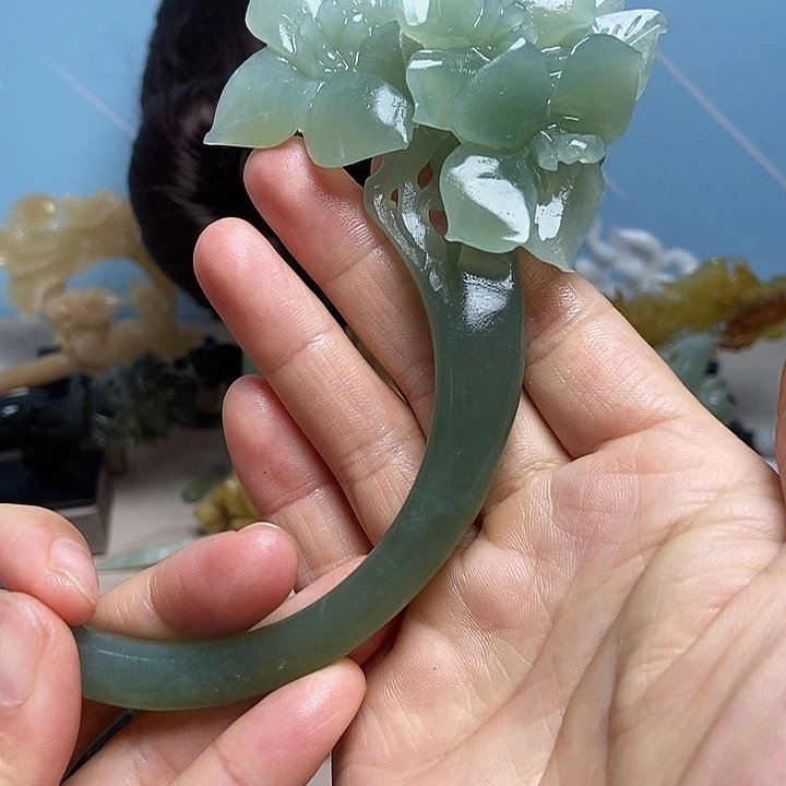 岫玉未镶嵌发簪发簪