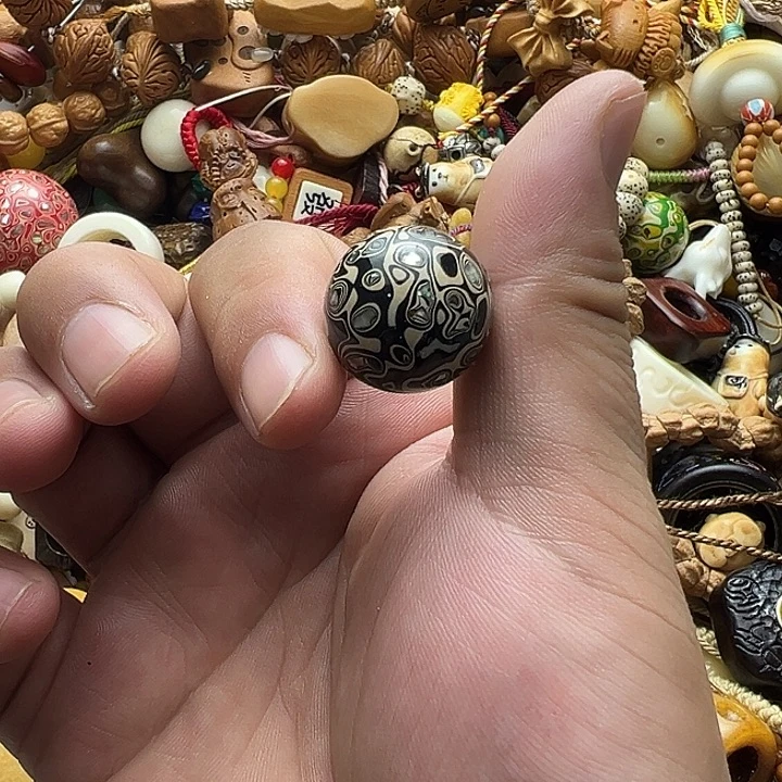木质非金属螺钿大漆单珠