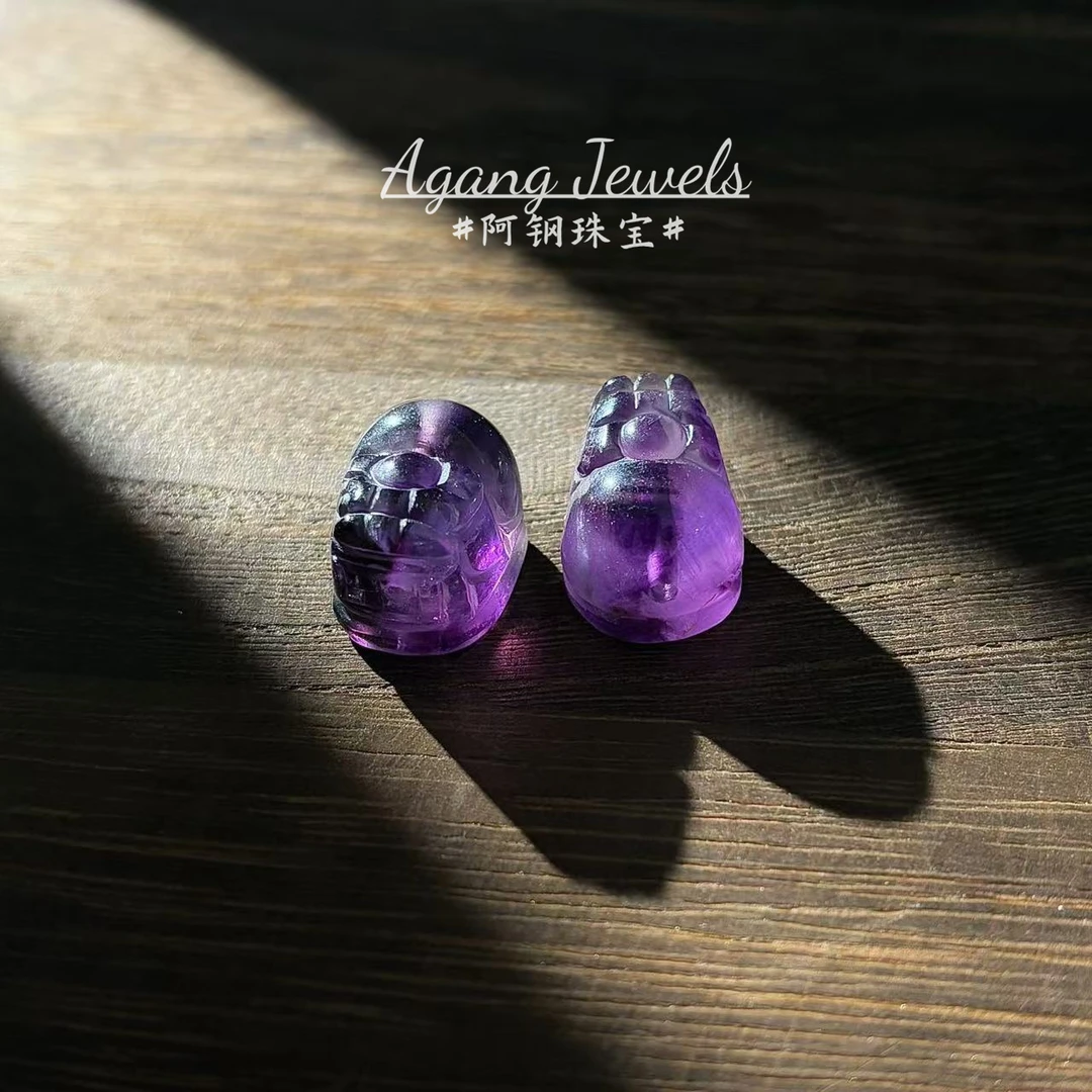 紫钛极光貔貅配饰配件通孔水晶貔貅（16*12*12）多样性发一个-ZT911