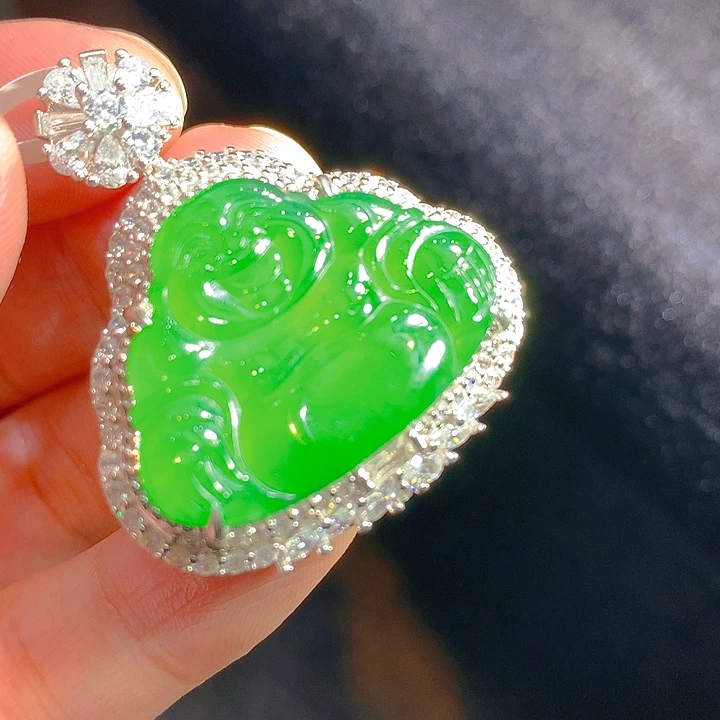 【闪购商品】翡翠颈饰银S925镶嵌翡翠