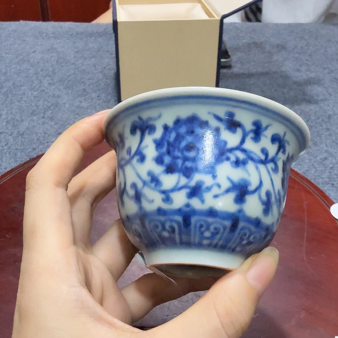 疏***化瓷片青花杯子一件完整完整
