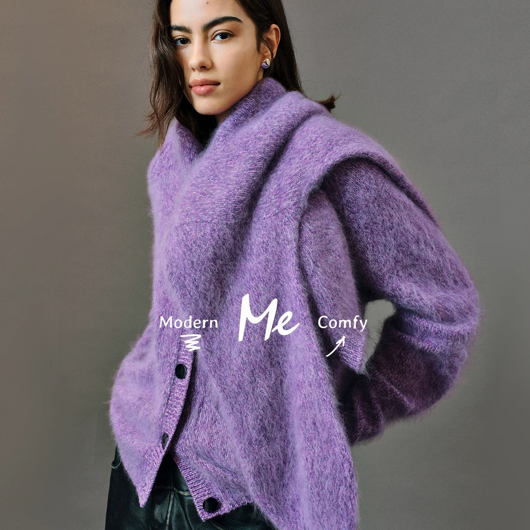 ME【紫萝雪绒衫】北纬38.5°山羊绒混纺拉毛工艺针织毛衣MESA1947