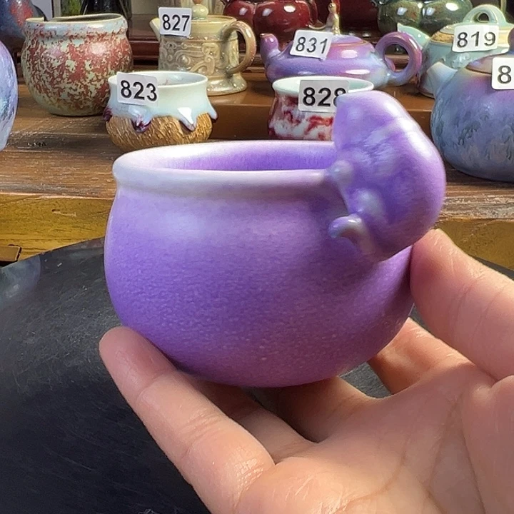 壶原矿钧瓷 猫咪杯