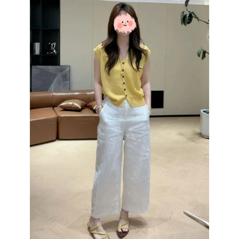 2025年新款时尚百搭欧货夏季高端气质减龄阔腿裤女高腰显瘦休闲裤