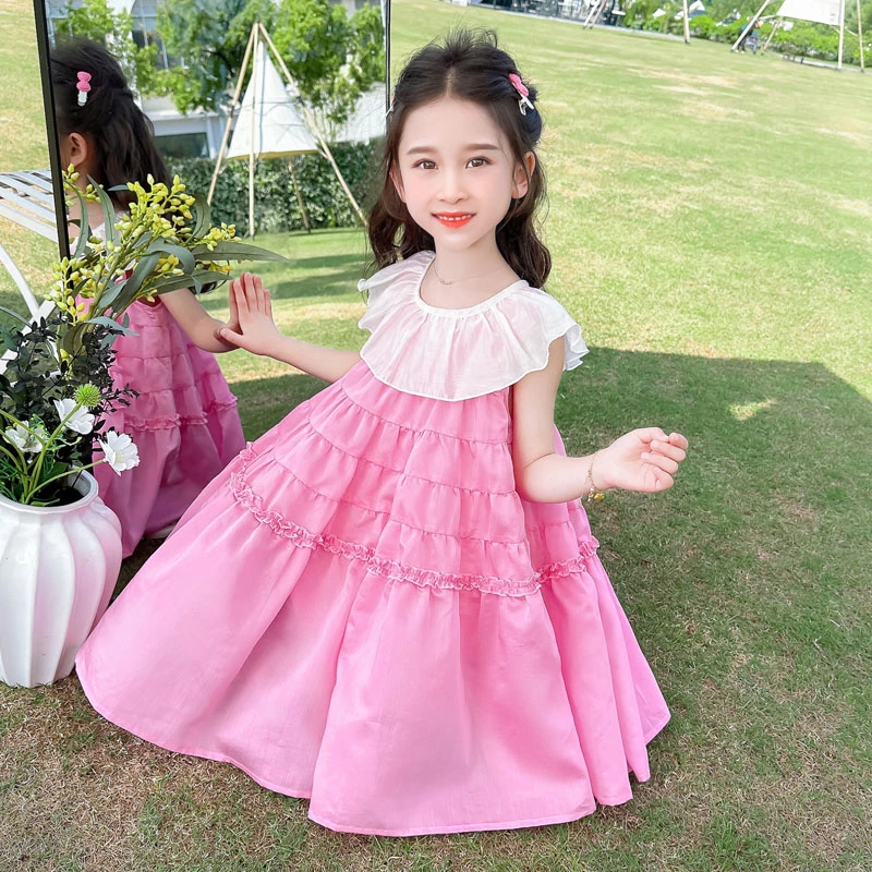 女童连衣裙夏季2025新款洋气无袖娃娃脸夏装公主裙子