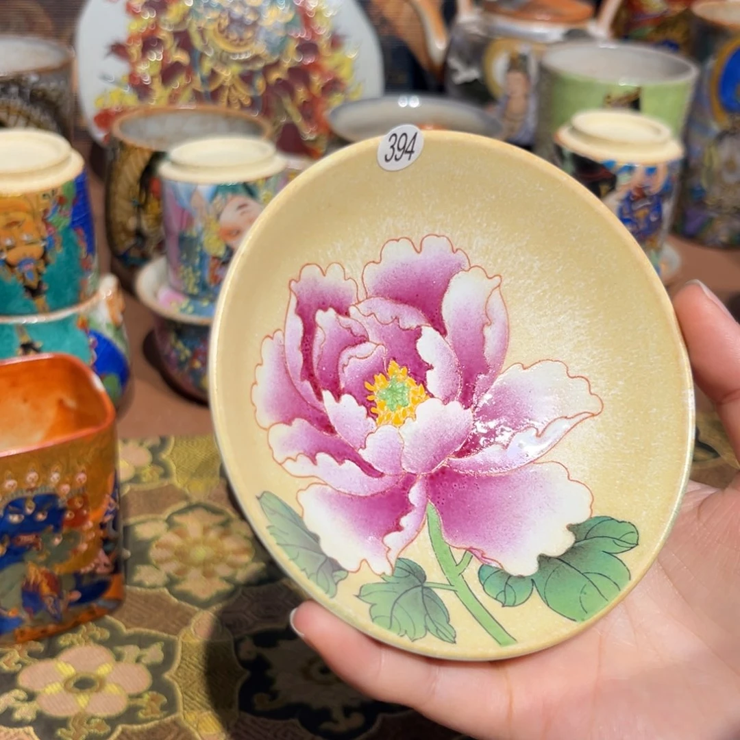 牡丹景德镇手工手绘制作