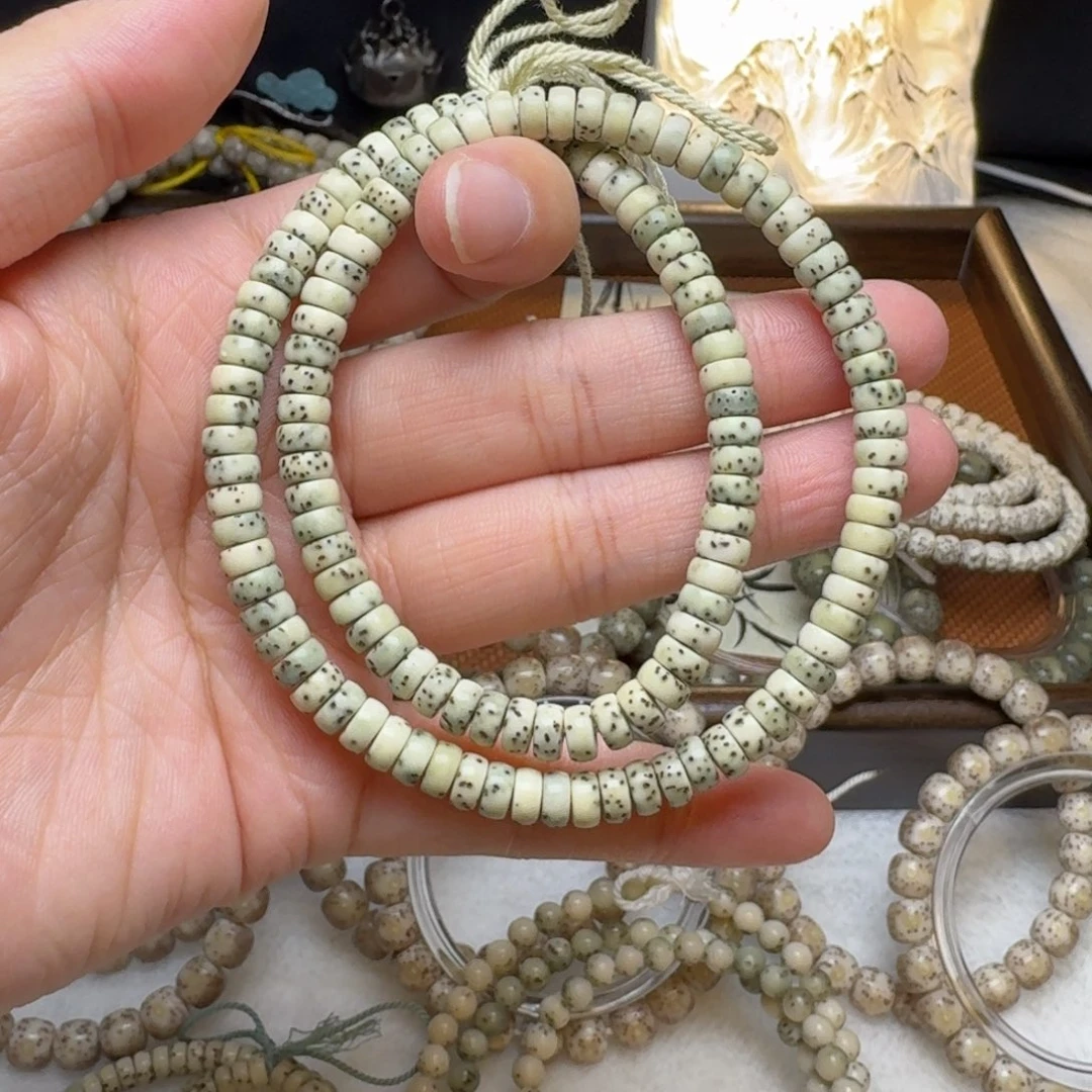 星月菩提吊坠石玉青花药片河豚星点稀散大留白